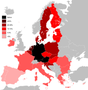 Knowledge of German EU map.png: HernauManEU-United Kingdom.svg: NuclearVacuumderivative work: AlphathonTM(talk) - Knowledge of German EU map.pngEU-United Kingdom.svg, CC 表示-継承 3.0, https://commons.wikimedia.org/w/index.php?curid=11306025による